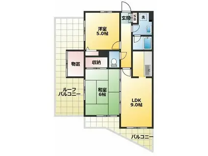 クレール山本(2LDK/3階)の間取り写真