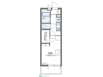 レオパレスシエル(1K/1階)の間取り写真