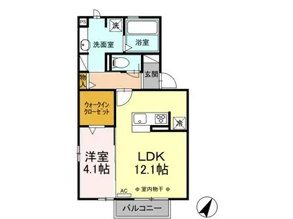 長久保テラス(1LDK/2階)の間取り写真