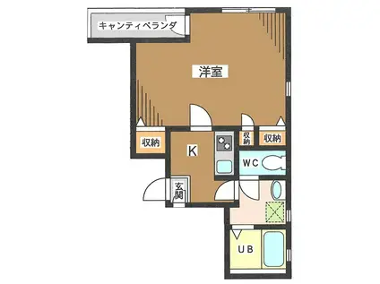 エクセル東駒形(1K/2階)の間取り写真