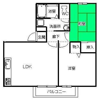 コンフォールYASU(2LDK/2階)の間取り写真