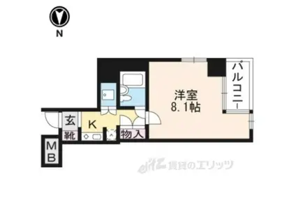 ホーユウコンフォルト二条城前(1K/8階)の間取り写真