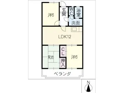第2橋本マンション(3LDK/2階)の間取り写真