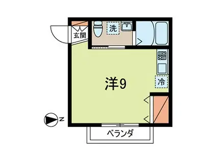 メゾンサンフラワー(ワンルーム/1階)の間取り写真