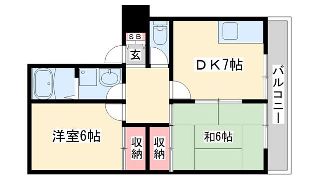 ハイツエスペランサI(2DK/1階)の間取り写真