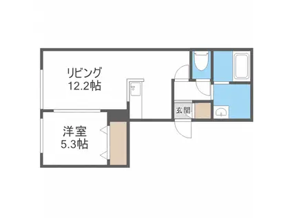 TERRACE K3(1LDK/1階)の間取り写真
