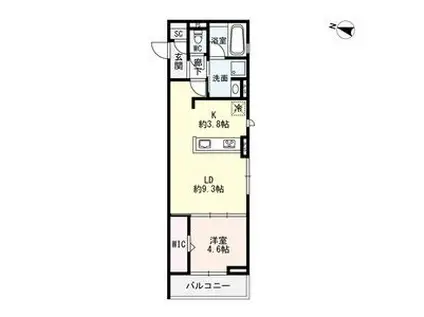 SIEBEN YOTSUYA(1LDK/2階)の間取り写真