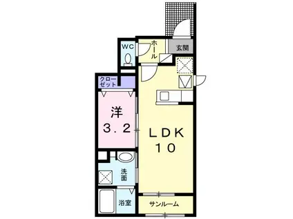 アコードパレスI(1LDK/1階)の間取り写真