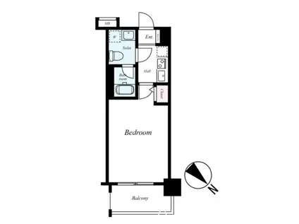 エンクレスト天神南(1K/4階)の間取り写真