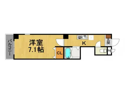 ラ・フォンテ尼崎駅前(1K/6階)の間取り写真