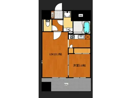 グランプラス谷町(1LDK/7階)の間取り写真