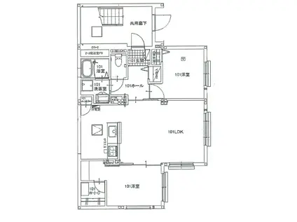 リアン横濱宮田町(2LDK/1階)の間取り写真