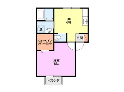 ＪＲ白新線 豊栄駅 徒歩12分 2階建 築27年(1DK/1階)の間取り写真