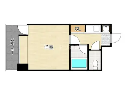 ピュアドームデイズ西公園(1K/9階)の間取り写真