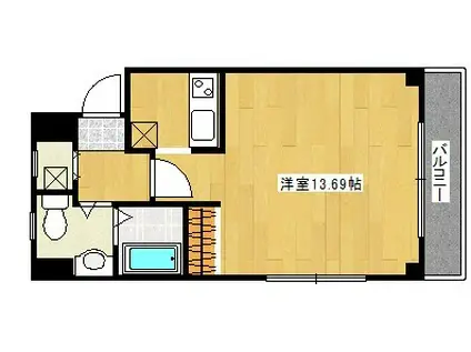 コレージュ(ワンルーム/3階)の間取り写真