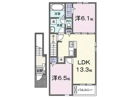メゾンルミネ 隅田 I(2LDK/2階)の間取り写真
