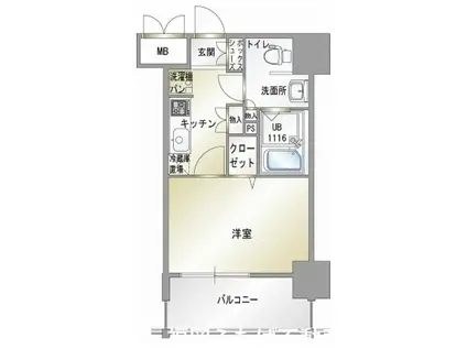 エンクレスト 香椎(1K/9階)の間取り写真