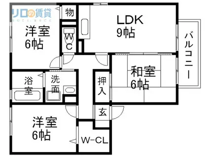 グリーンパレスI(3DK/1階)の間取り写真
