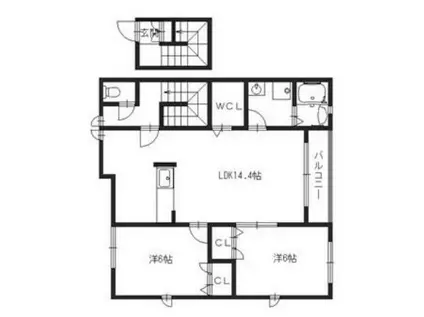 ルシエール本城(2LDK/2階)の間取り写真