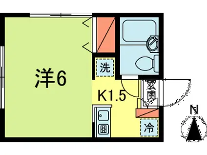 シャトートロピカルI(1K/2階)の間取り写真