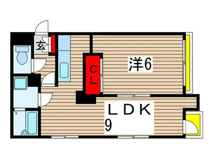 サクセスビル(1LDK/2階)の間取り写真