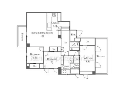 メゾン池田山(3LDK/3階)の間取り写真