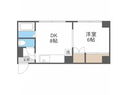 レジデンスやまいち(1DK/4階)の間取り写真