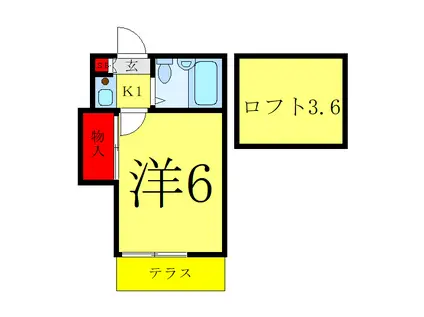 ファミリーメゾン元郷(1K/1階)の間取り写真