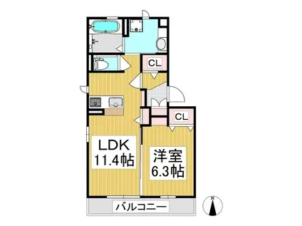 グラン・ラ・フォーレ(1LDK/1階)の間取り写真