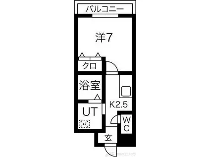 パーラム淡路(1K/4階)の間取り写真