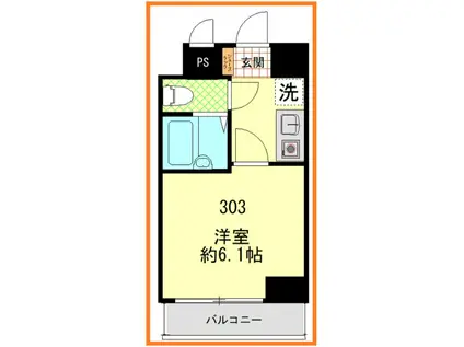 ライオンズマンシヨン両国第8(1K/3階)の間取り写真