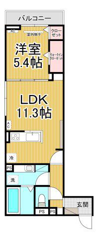 ル トレフル(1LDK/3階)の間取り写真