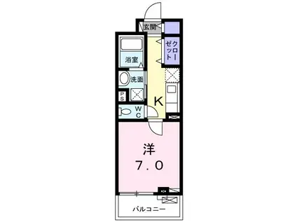 パークサイド春日B(1K/3階)の間取り写真