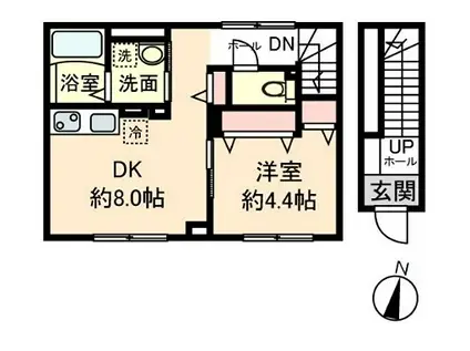FERBIST大森(1LDK/2階)の間取り写真