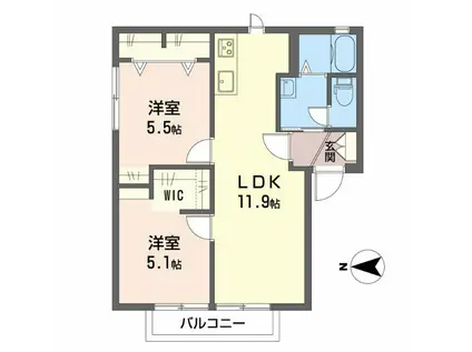 SH・ハイタウン日の出(2LDK/2階)の間取り写真