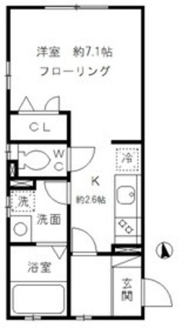 SKY TERRACE NISHIAZABU(1K/2階)の間取り写真