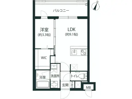 警固ビューアパートメント(1LDK/1階)の間取り写真