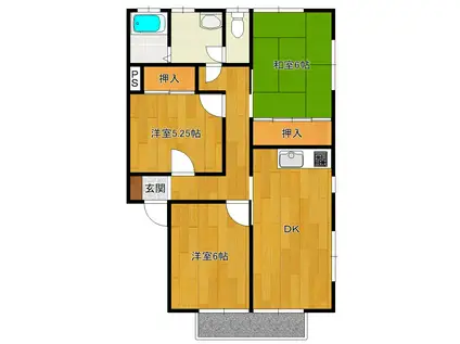 レジデンス家泉II(3DK/2階)の間取り写真