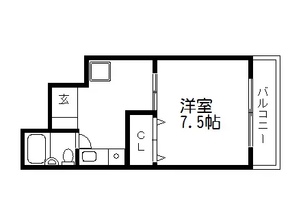 コスモハイツ千本(1K/3階)の間取り写真