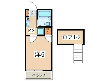 ホワイトハイム白楽(1K/2階)の間取り写真