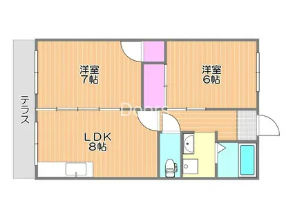 ガーデンパークIII(2LDK/1階)の間取り写真