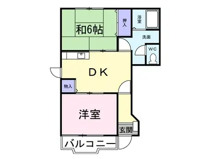 アウローラ(2DK/1階)の間取り写真