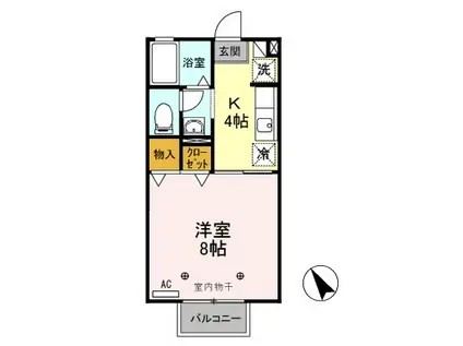 D-ROOM パークサイド城東(1K/1階)の間取り写真