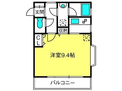 セレス大宮(ワンルーム/2階)の間取り写真