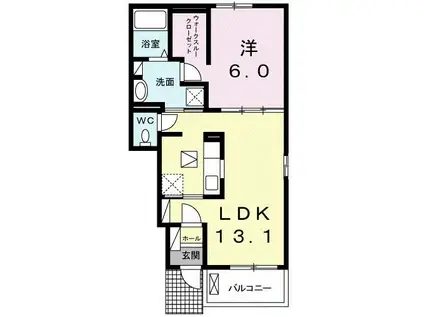 サンライフ(1LDK/1階)の間取り写真