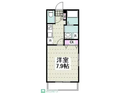 BAYSHORE(1K/2階)の間取り写真