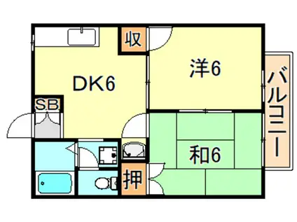 プラザ朝霧(2LDK/2階)の間取り写真