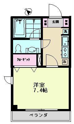 ベレトワール(1K/1階)の間取り写真