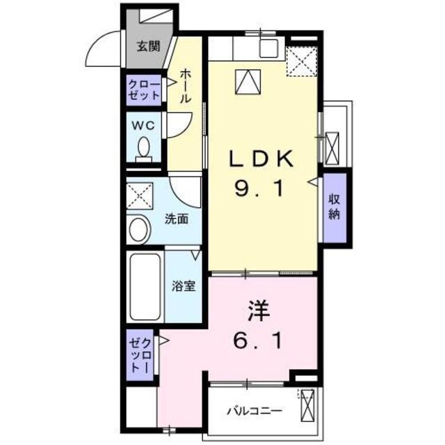 DOMANI(1LDK/1階)の間取り写真