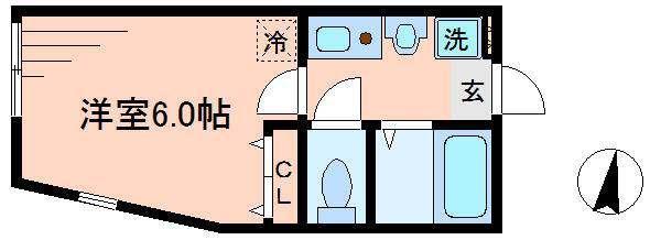 リーヴァレジデンス(1K/1階)の間取り写真